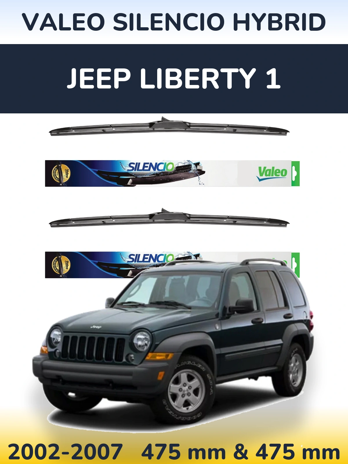 Torkarblad Valeo Silencio Hybrid för Jeep Liberty 1