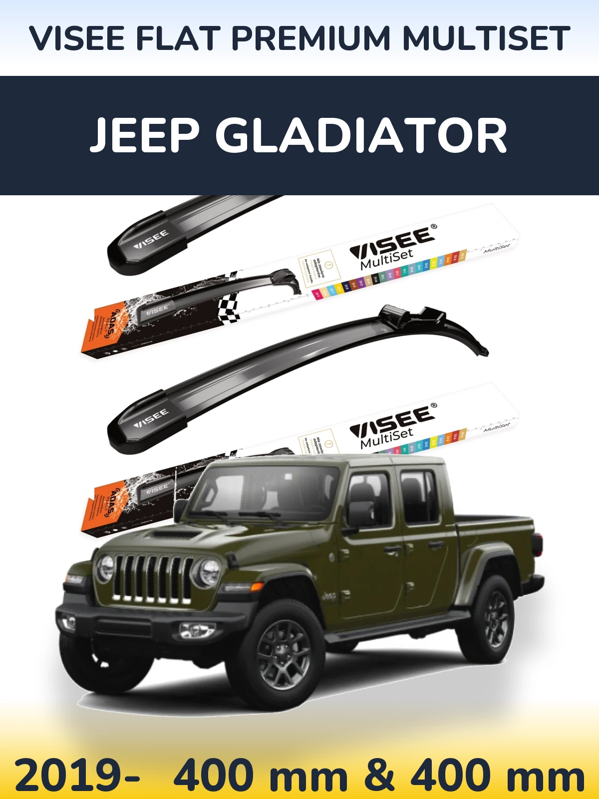 Torkarblad VISEE FLAT PREMIUM MultiSet för Jeep Gladiator