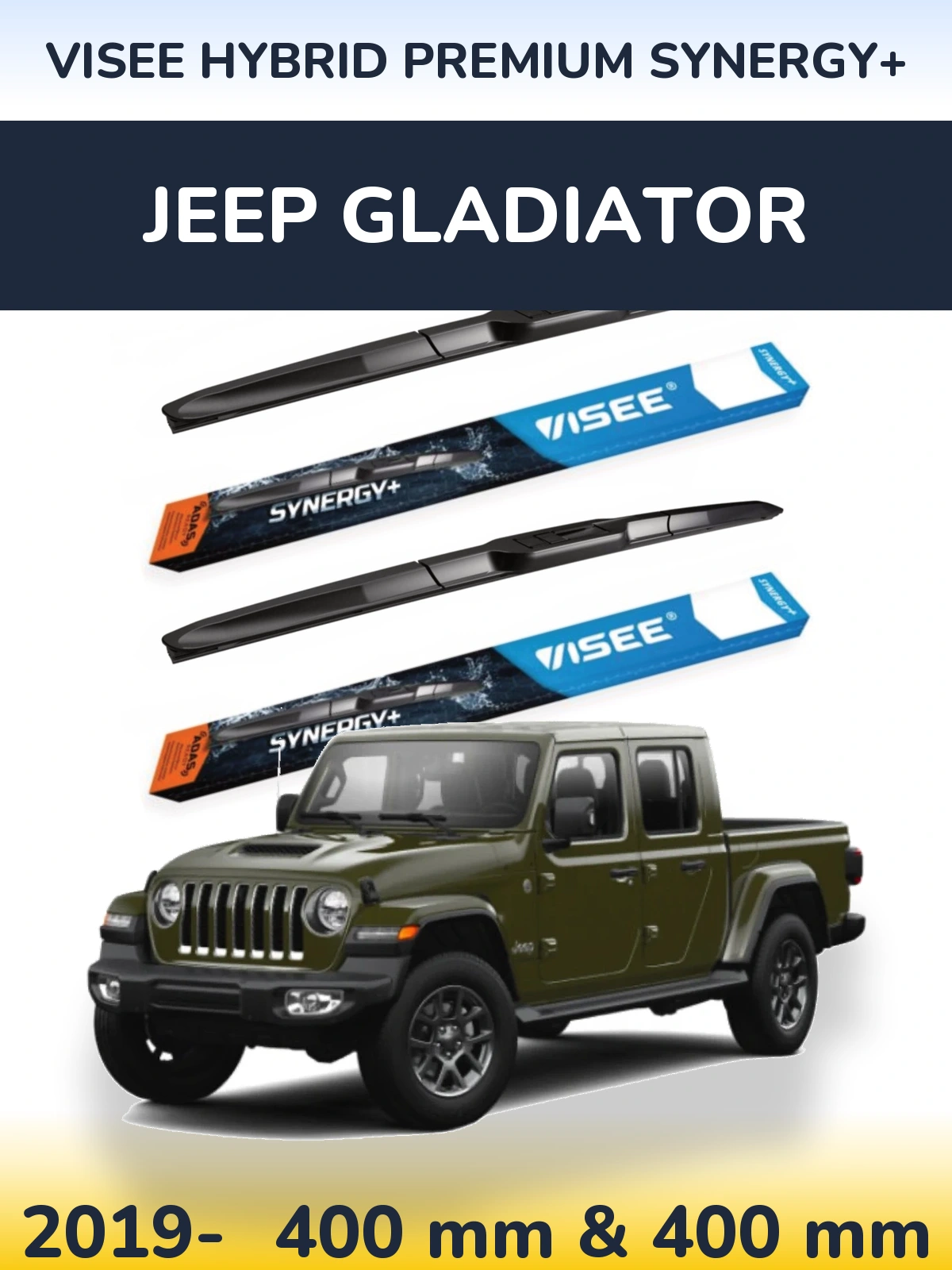 Torkarblad VISEE HYBRID PREMIUM SYNERGY+ för Jeep Gladiator