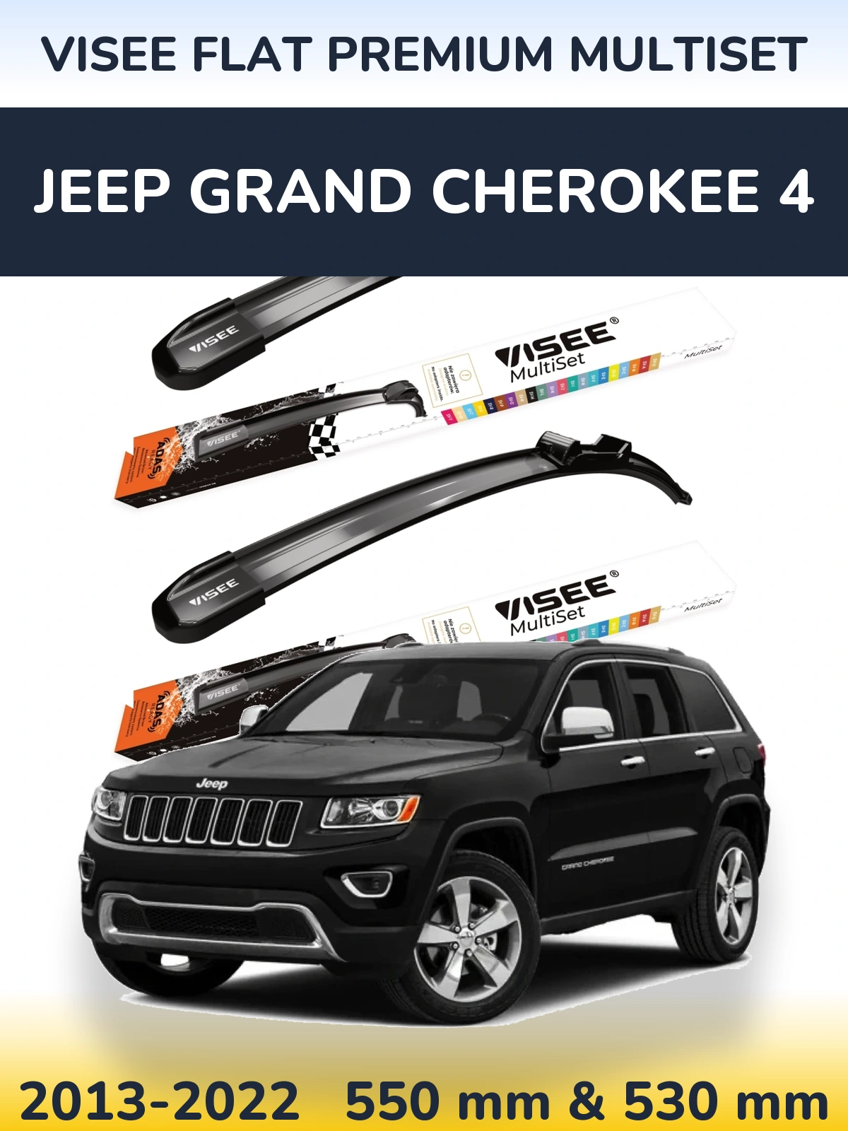 Torkarblad VISEE FLAT PREMIUM MultiSet för Jeep Grand Cherokee 4