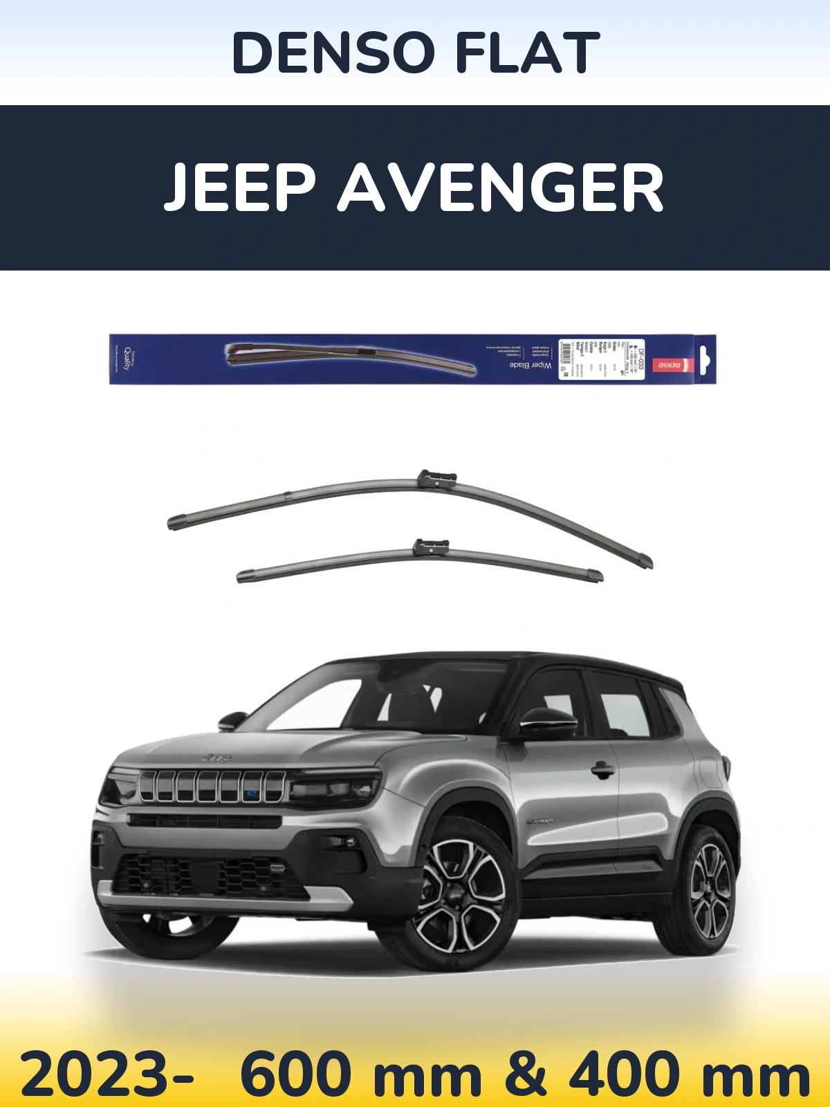 Комплект передних дворников Denso Flat 600 & 400 мм для Jeep Avenger 2023-2026