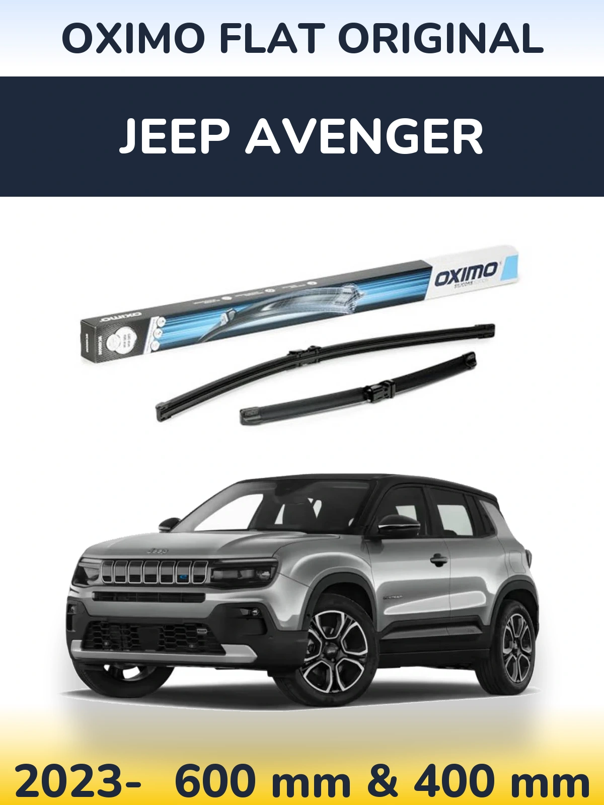 Комплект передніх щіток Oximo Flat Original 600 & 400 мм для Jeep Avenger 2023-2026