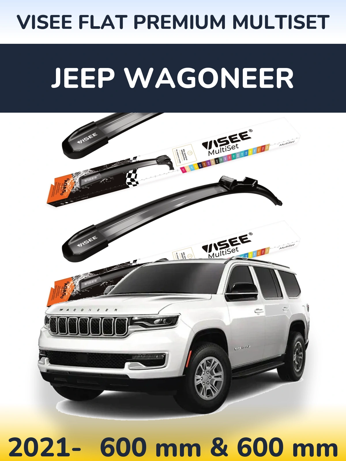 Torkarblad VISEE FLAT PREMIUM MultiSet för Jeep Wagoneer