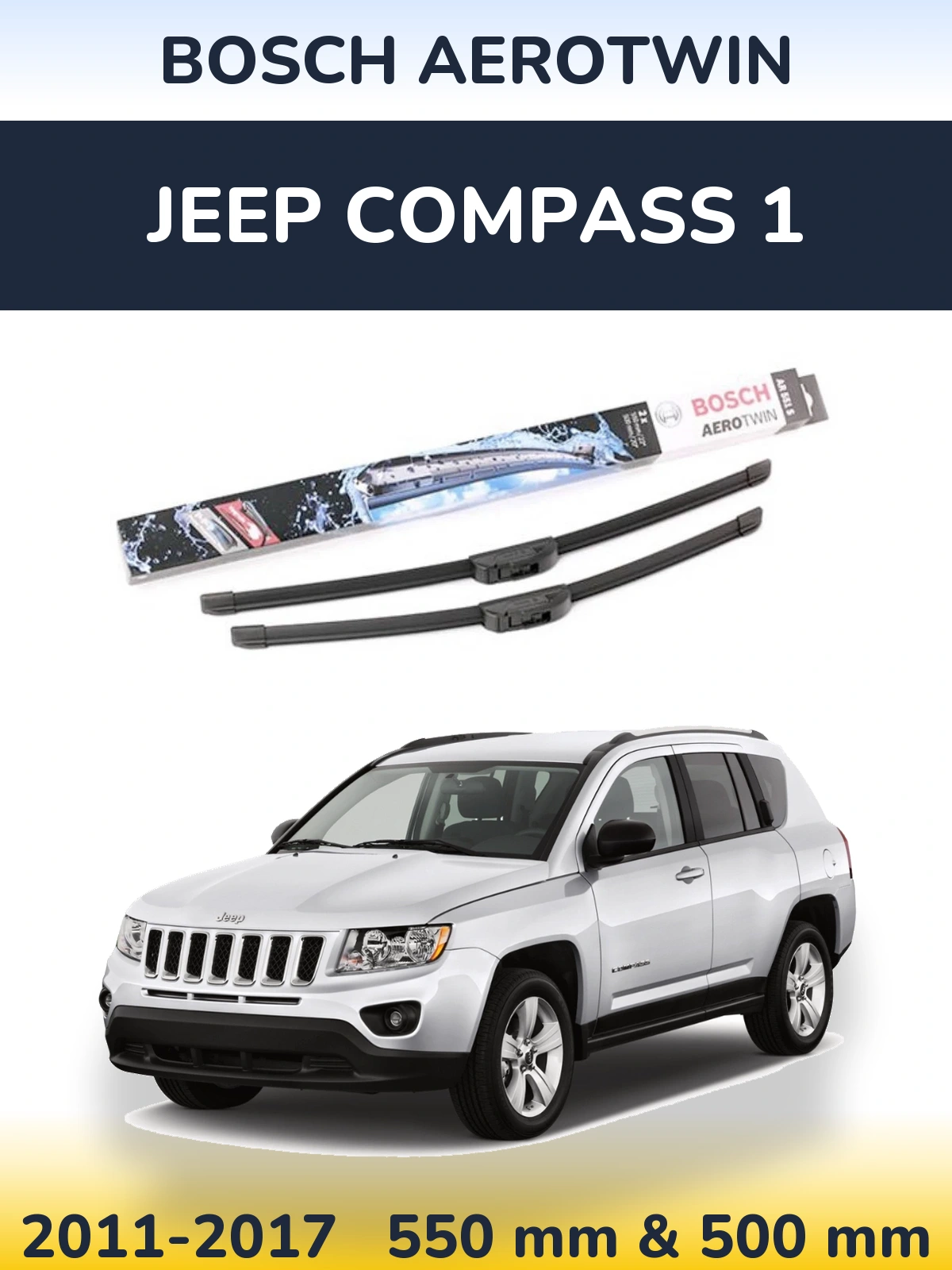 Torkarblad BOSCH AeroTwin för Jeep Compass 1