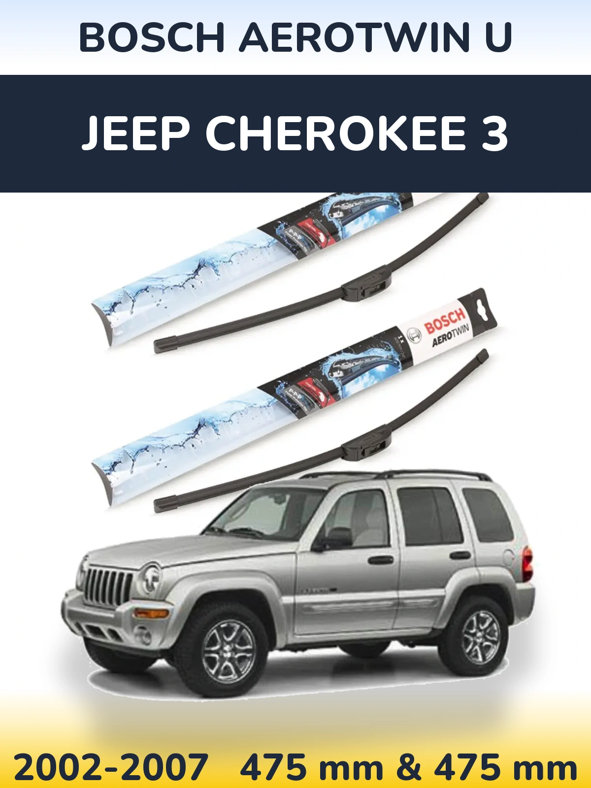 Torkarblad BOSCH AeroTwin U för Jeep Cherokee 3