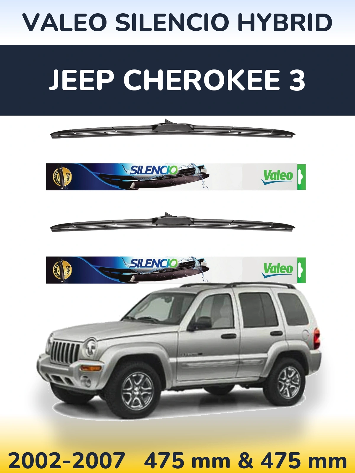 Torkarblad Valeo Silencio Hybrid för Jeep Cherokee 3
