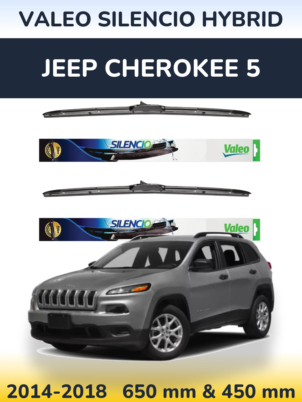 Torkarblad Valeo Silencio Hybrid för Jeep Cherokee 5