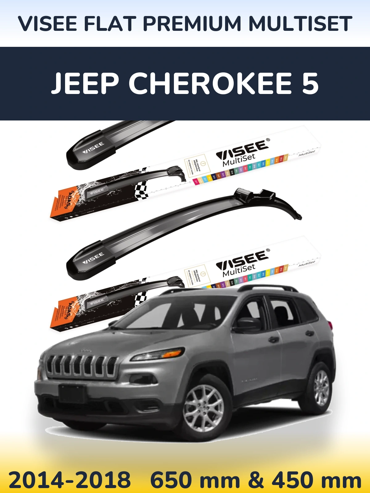 Torkarblad VISEE FLAT PREMIUM MultiSet för Jeep Cherokee 5