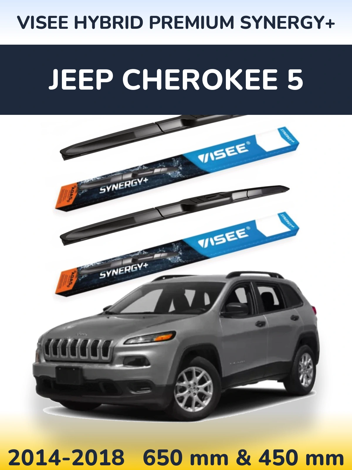 Torkarblad VISEE HYBRID PREMIUM SYNERGY+ för Jeep Cherokee 5