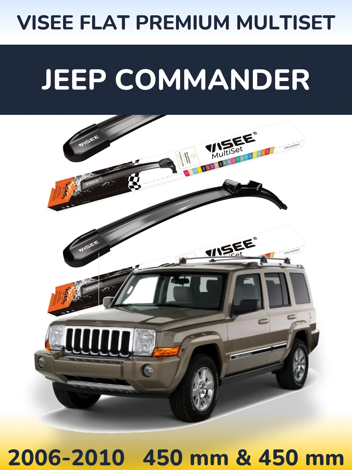 Torkarblad VISEE FLAT PREMIUM MultiSet för Jeep Commander