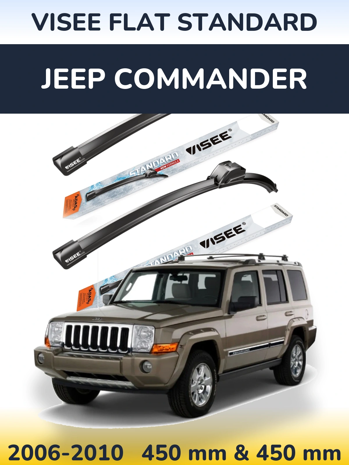Torkarblad VISEE FLAT STANDARD för Jeep Commander