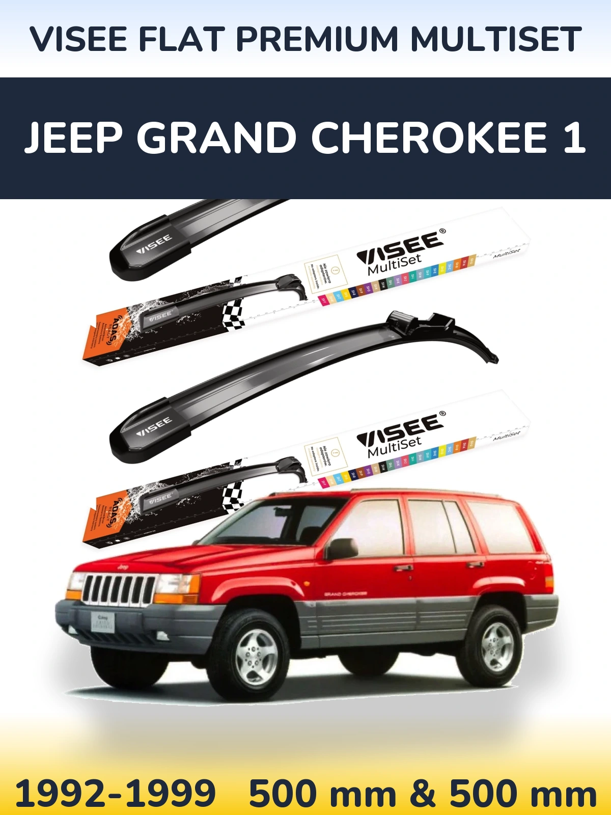 Torkarblad VISEE FLAT PREMIUM MultiSet för Jeep Grand Cherokee 1