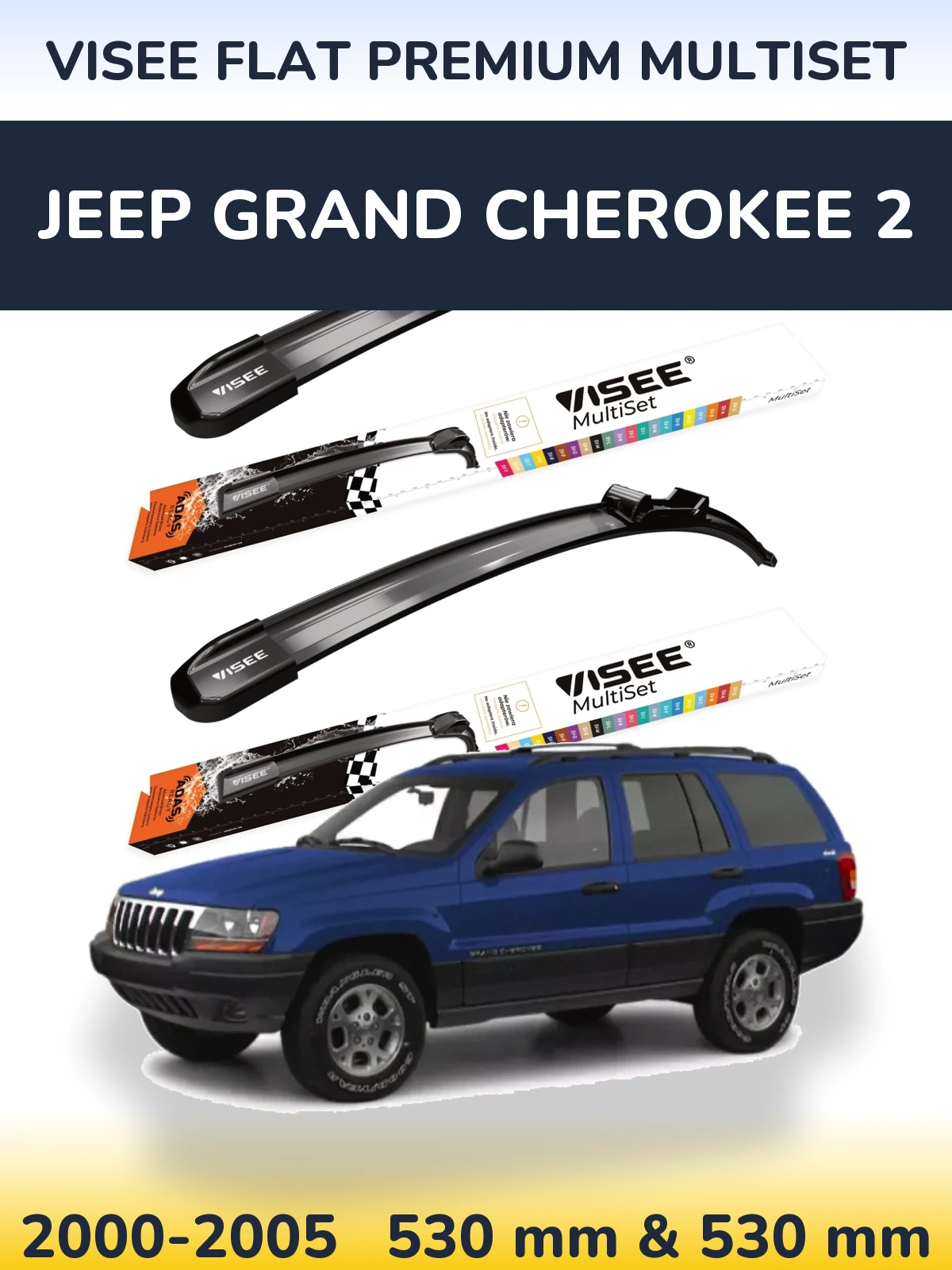 Torkarblad VISEE FLAT PREMIUM MultiSet för Jeep Grand Cherokee 2
