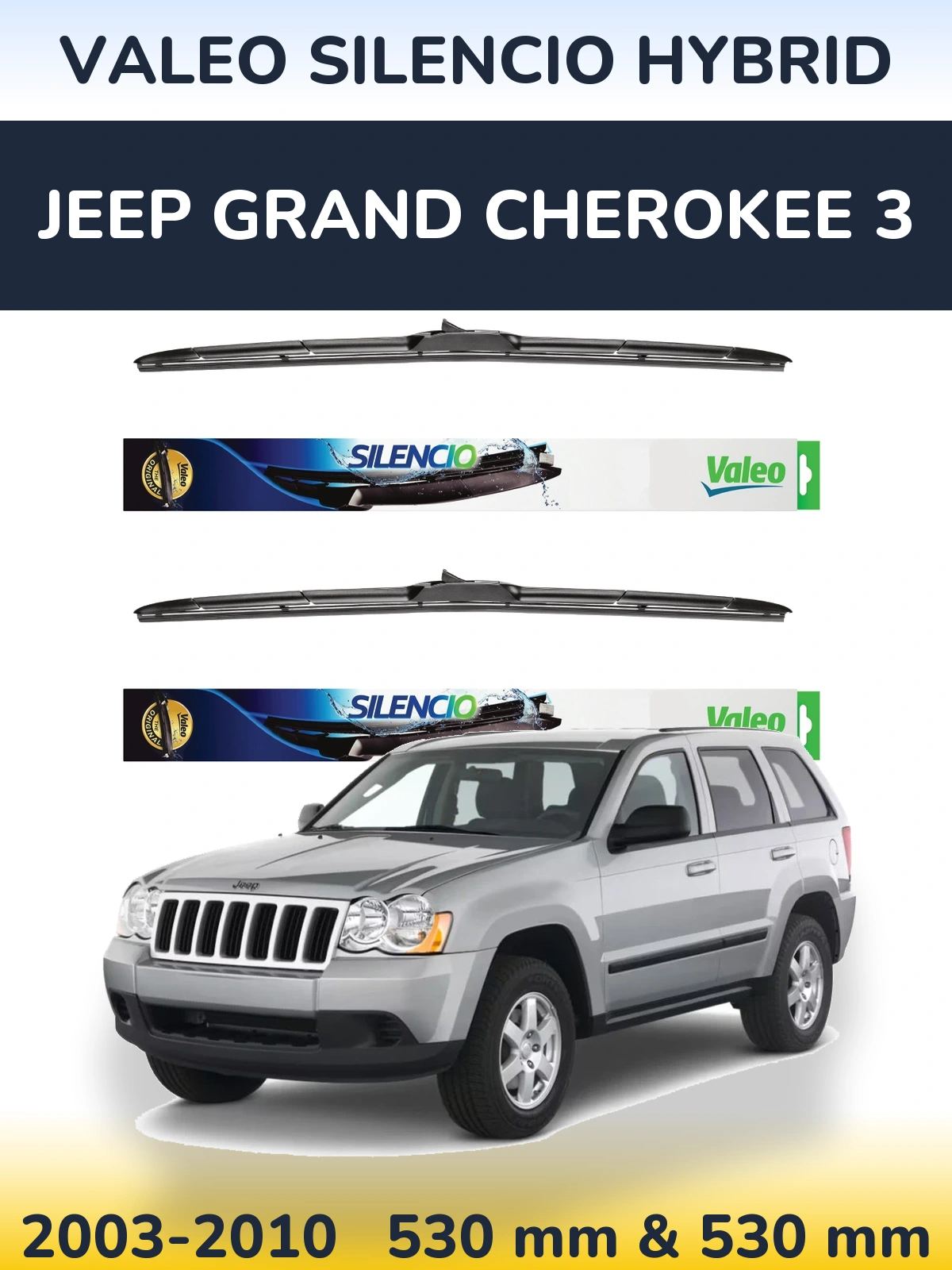 Torkarblad Valeo Silencio Hybrid för Jeep Grand Cherokee 3