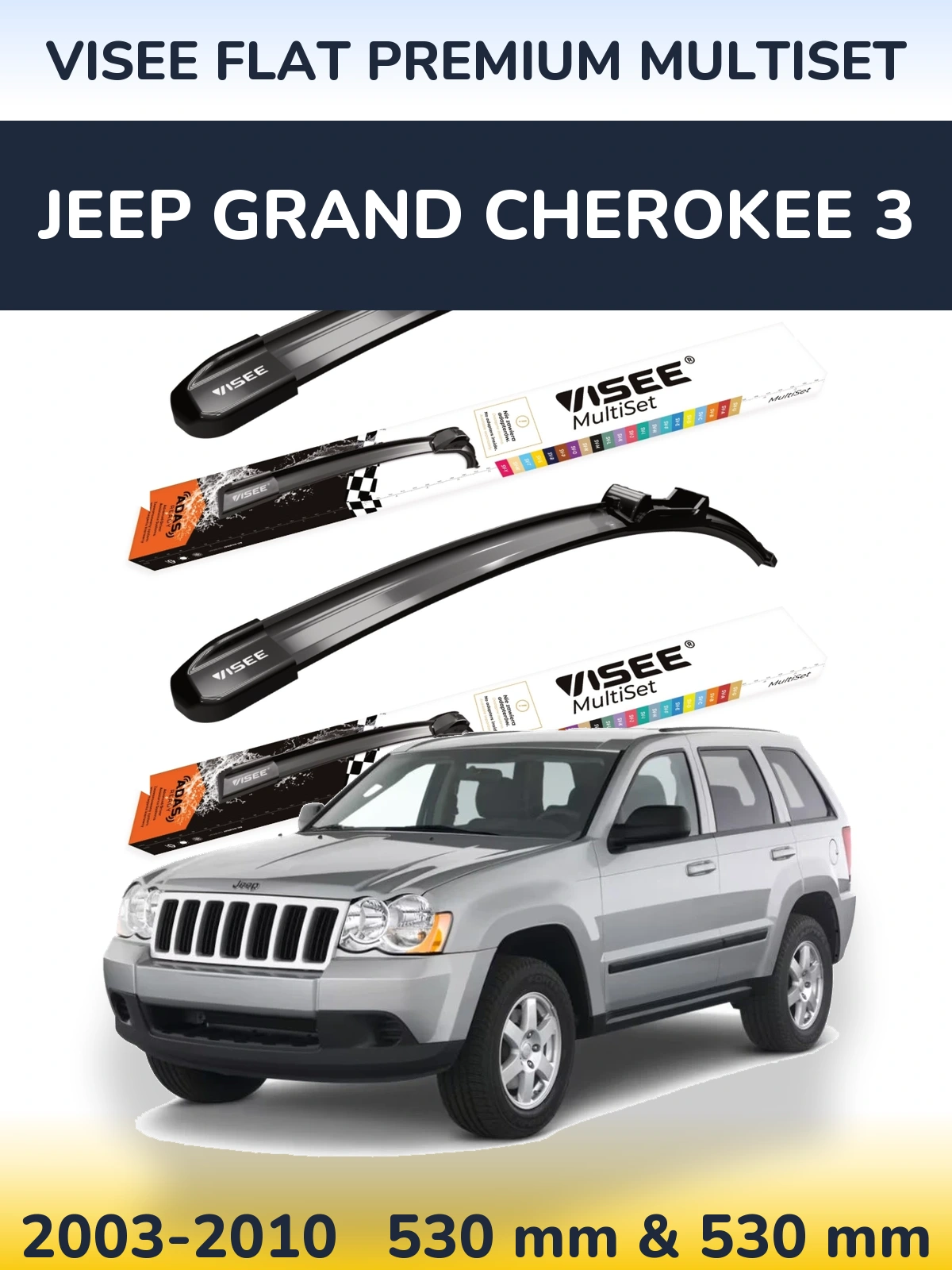 Torkarblad VISEE FLAT PREMIUM MultiSet för Jeep Grand Cherokee 3