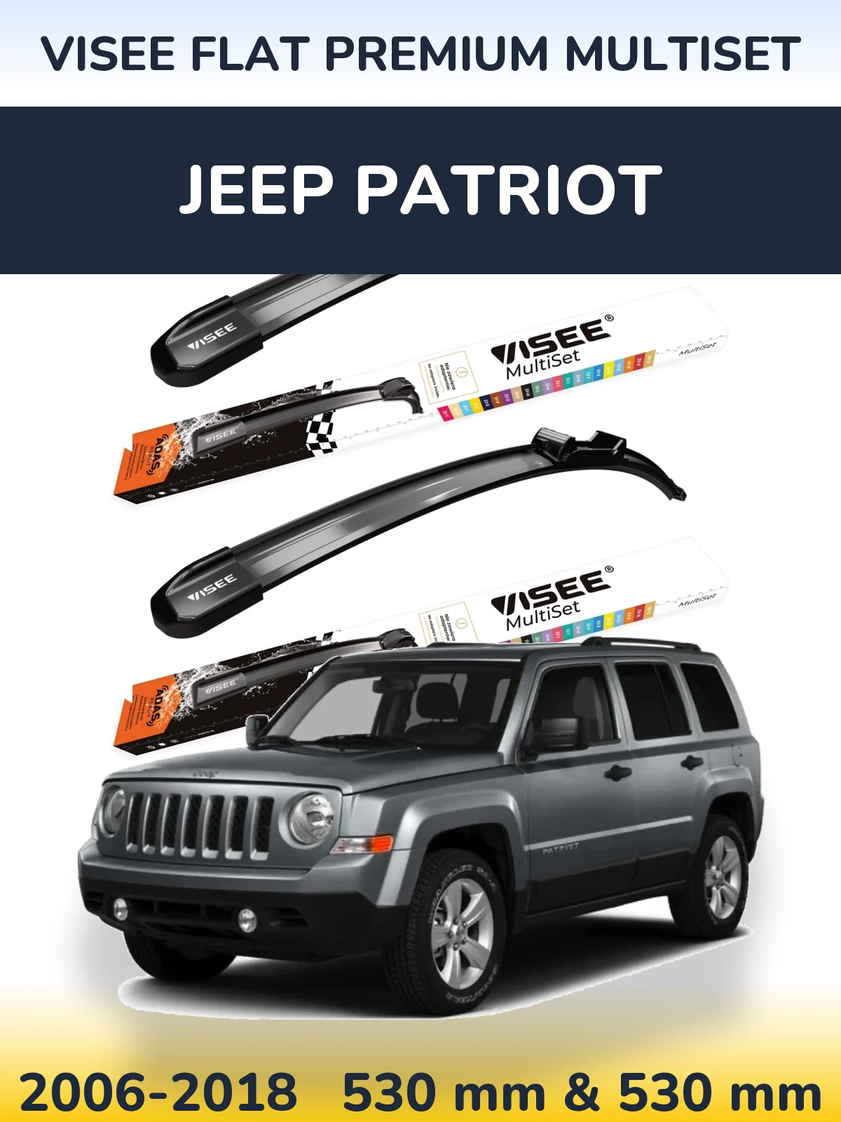 Torkarblad VISEE FLAT PREMIUM MultiSet för Jeep Patriot
