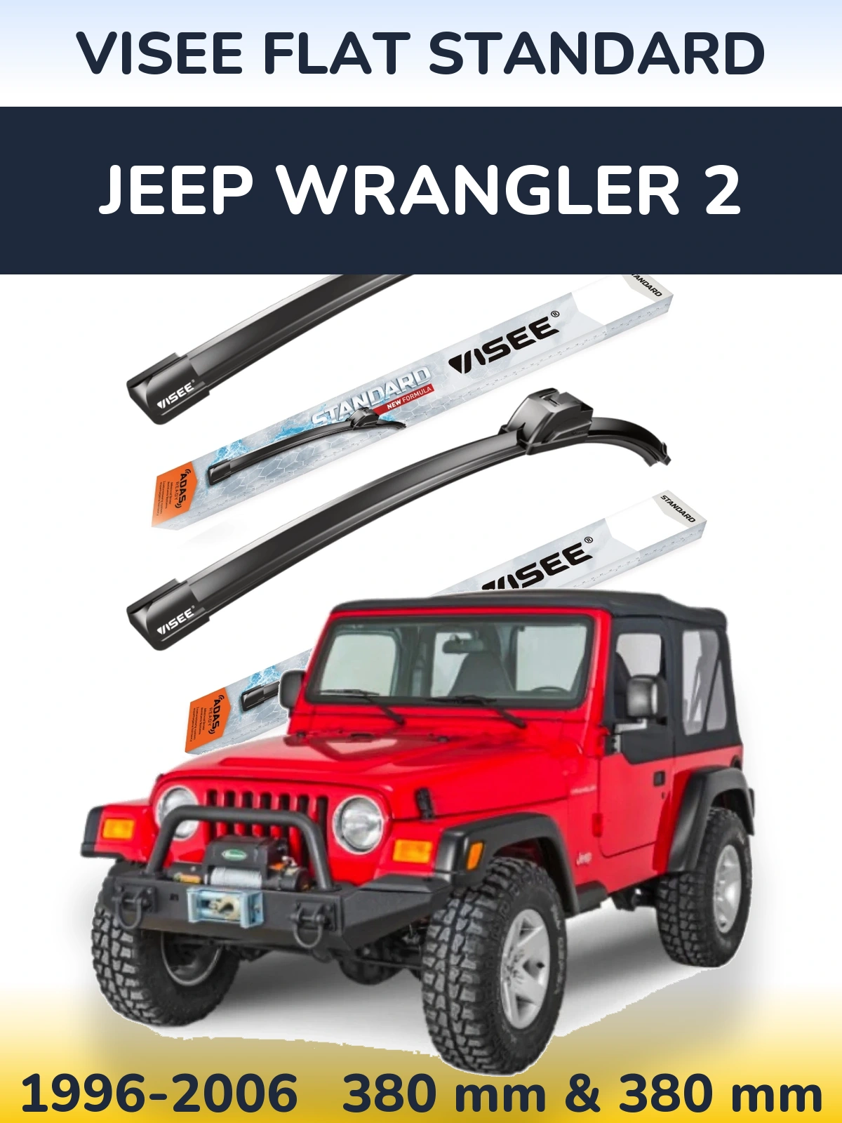 Torkarblad VISEE FLAT STANDARD för Jeep Wrangler 2