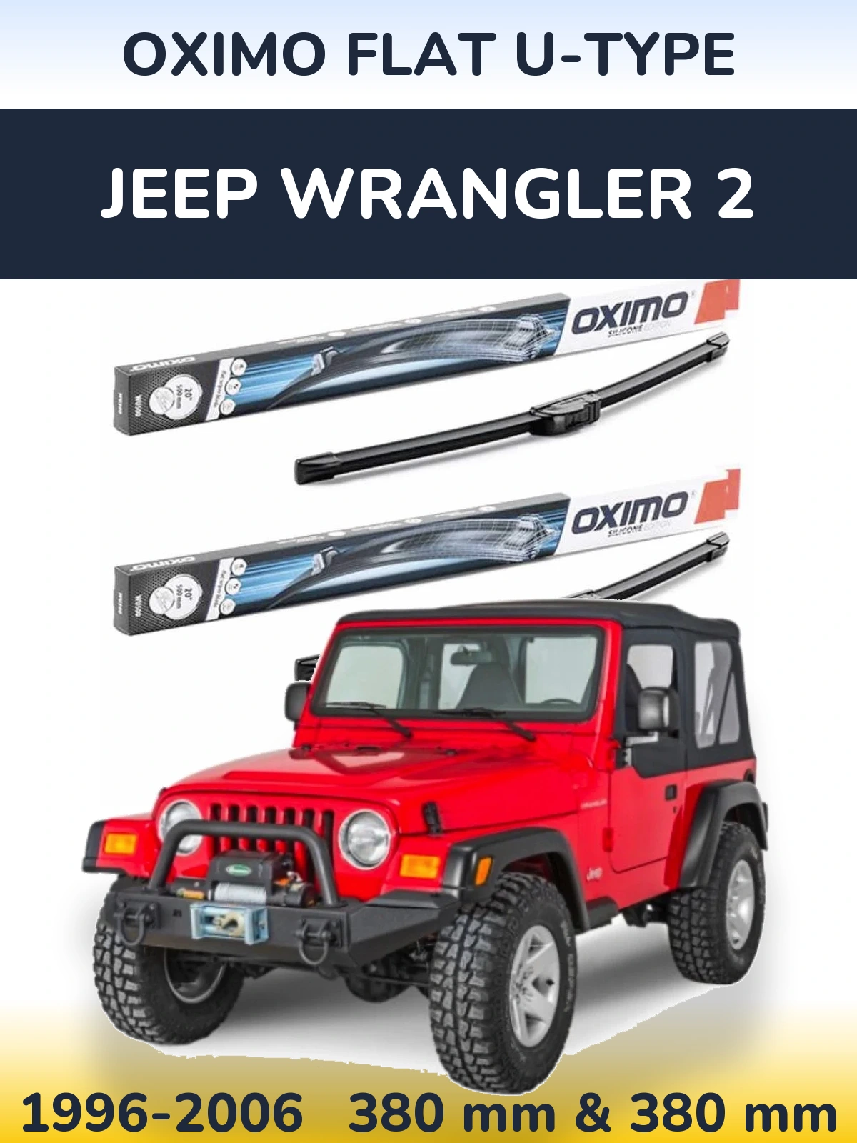 Torkarblad Oximo Flat U-type för Jeep Wrangler 2