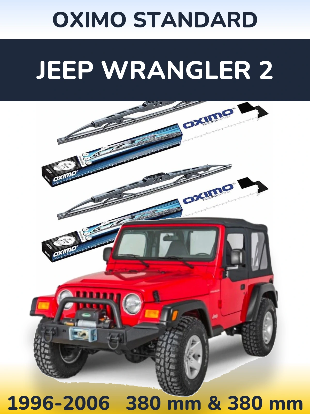 Torkarblad Oximo Standard för Jeep Wrangler 2