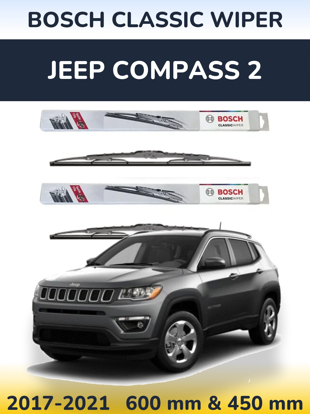 Torkarblad BOSCH Classic Wiper för Jeep Compass 2