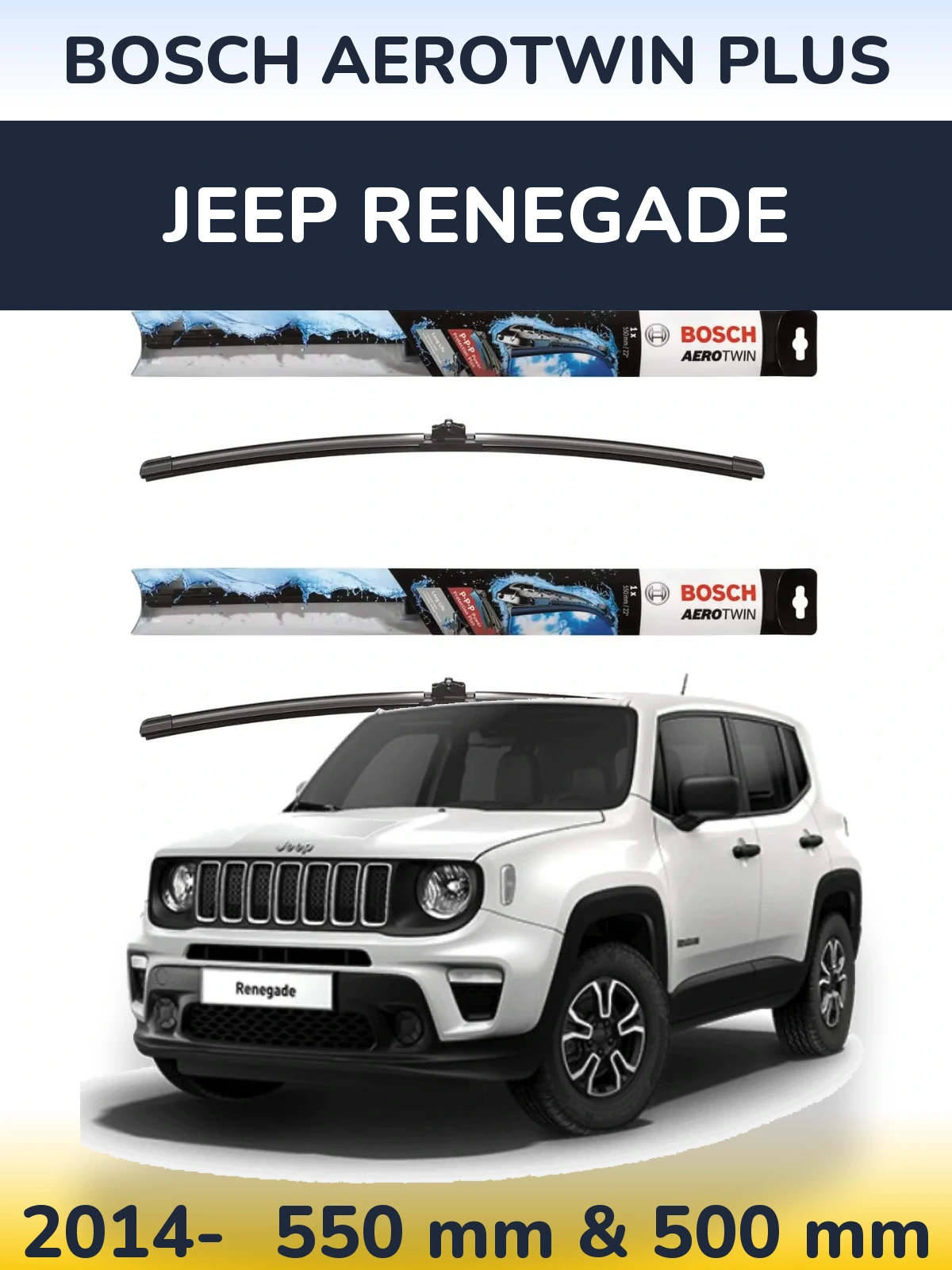 Torkarblad BOSCH AeroTwin Plus för Jeep Renegade