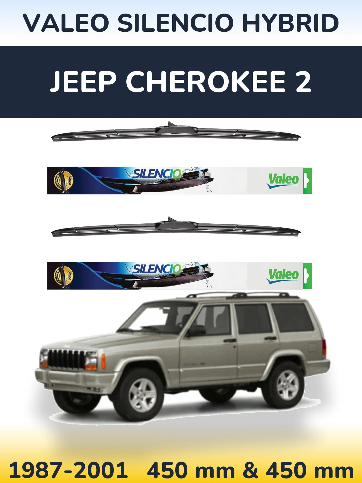 Torkarblad Valeo Silencio Hybrid för Jeep Cherokee 2
