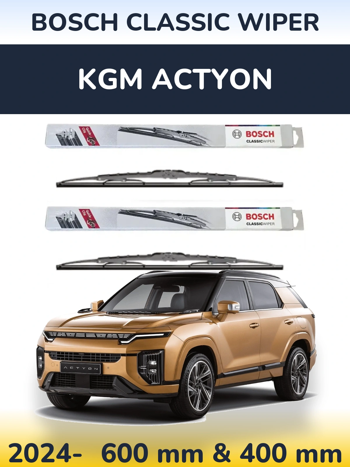Torkarblad BOSCH Classic Wiper för KGM Actyon