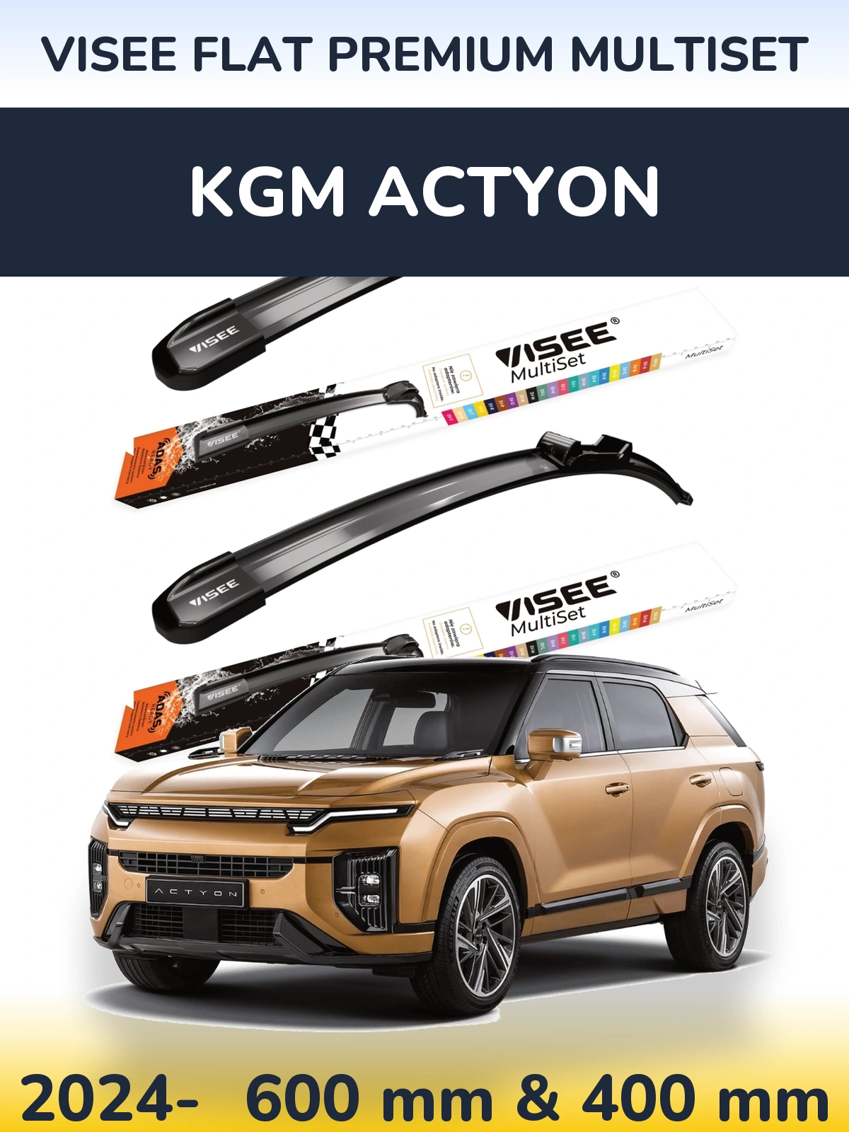 Torkarblad VISEE FLAT PREMIUM MultiSet för KGM Actyon
