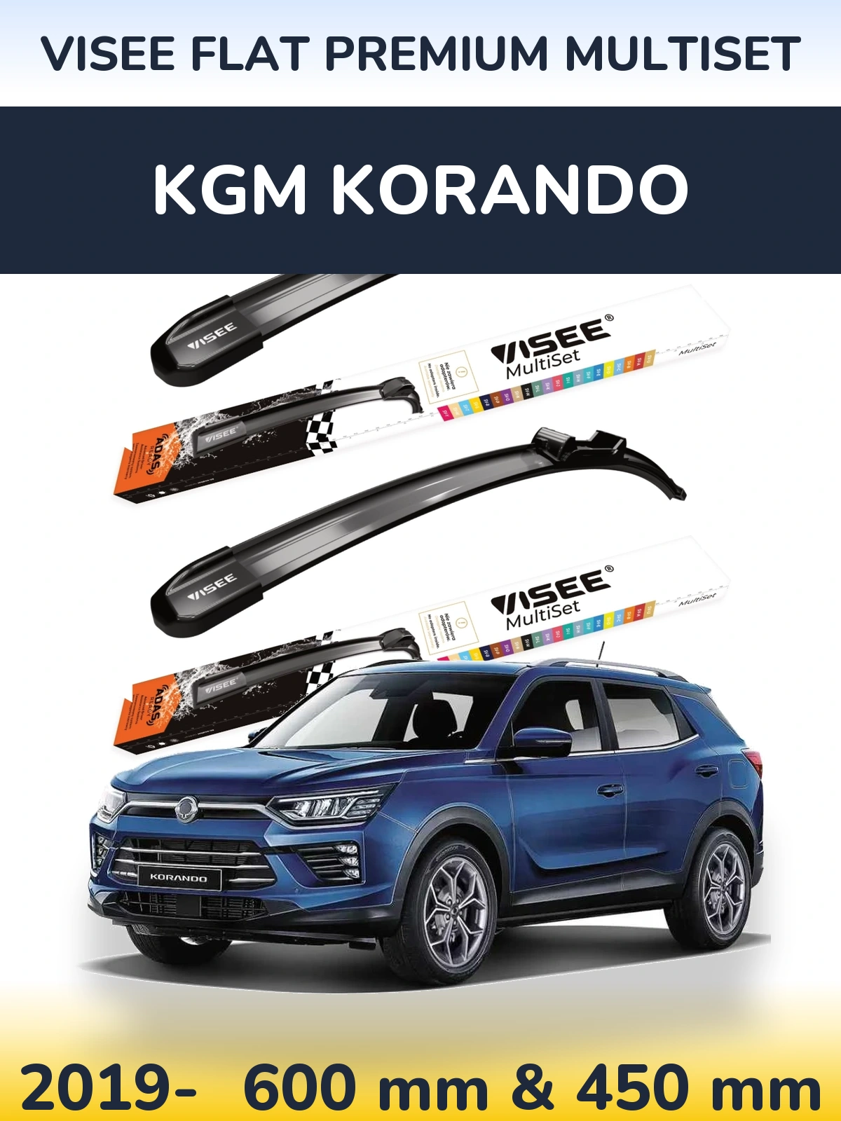 Torkarblad VISEE FLAT PREMIUM MultiSet för KGM Korando