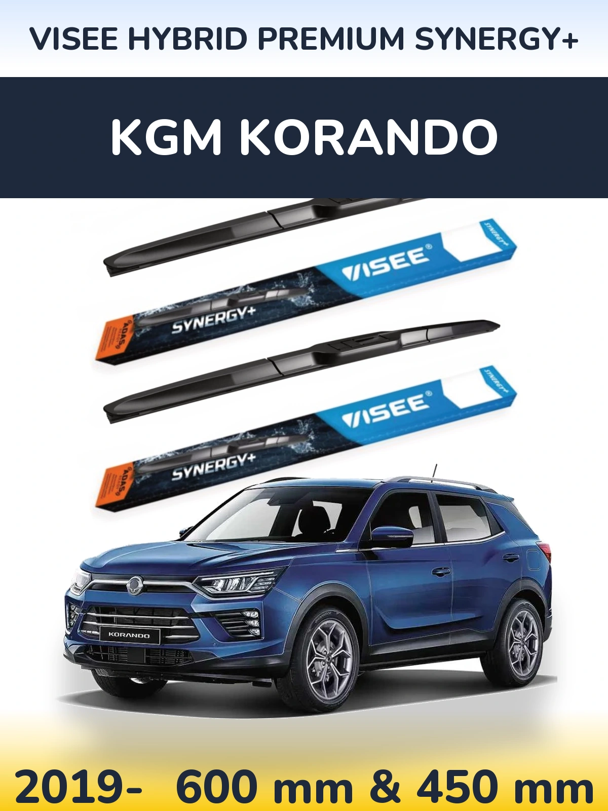 Torkarblad VISEE HYBRID PREMIUM SYNERGY+ för KGM Korando