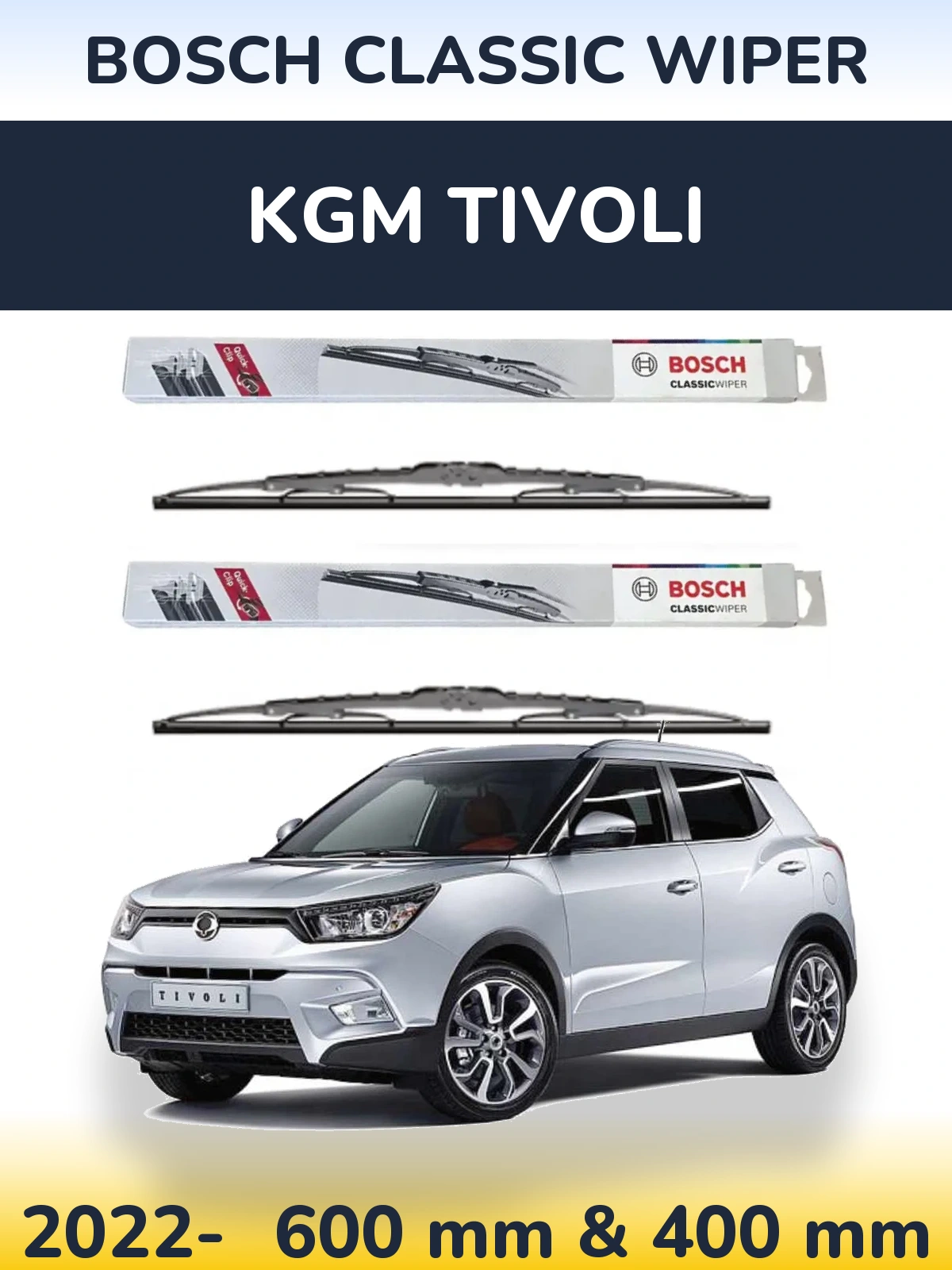 Torkarblad BOSCH Classic Wiper för KGM Tivoli