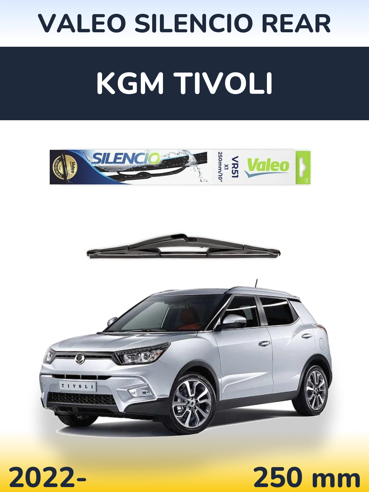 Torkarblad Valeo Silencio Rear för KGM Tivoli