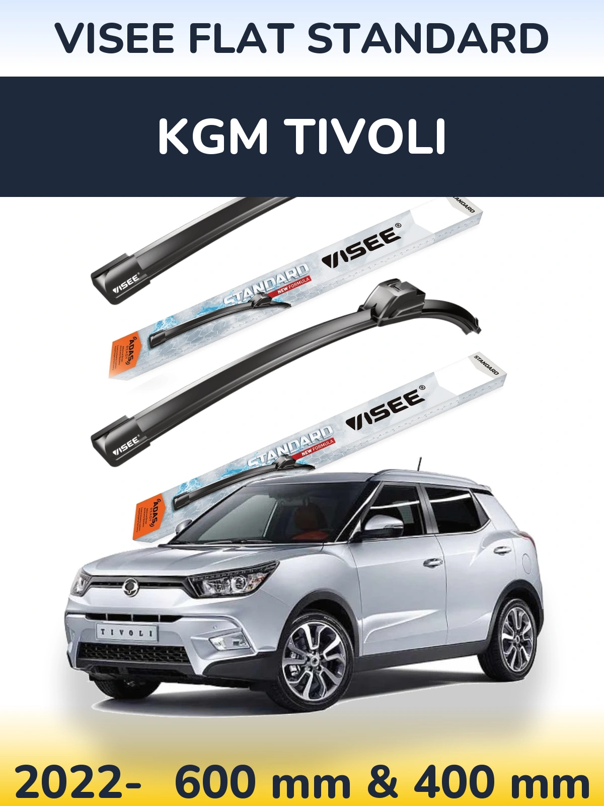 Torkarblad VISEE FLAT STANDARD för KGM Tivoli