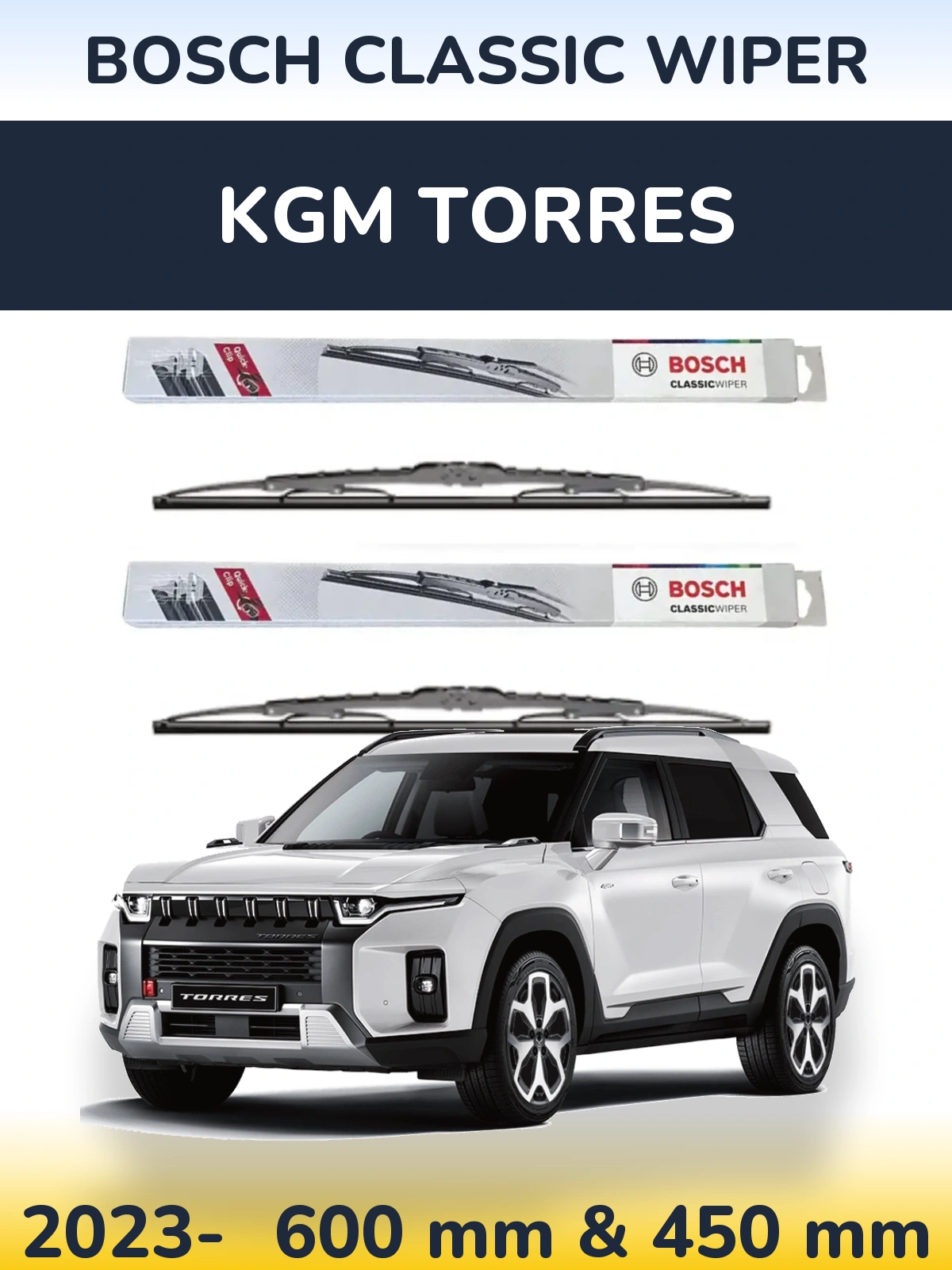 Torkarblad BOSCH Classic Wiper för KGM Torres
