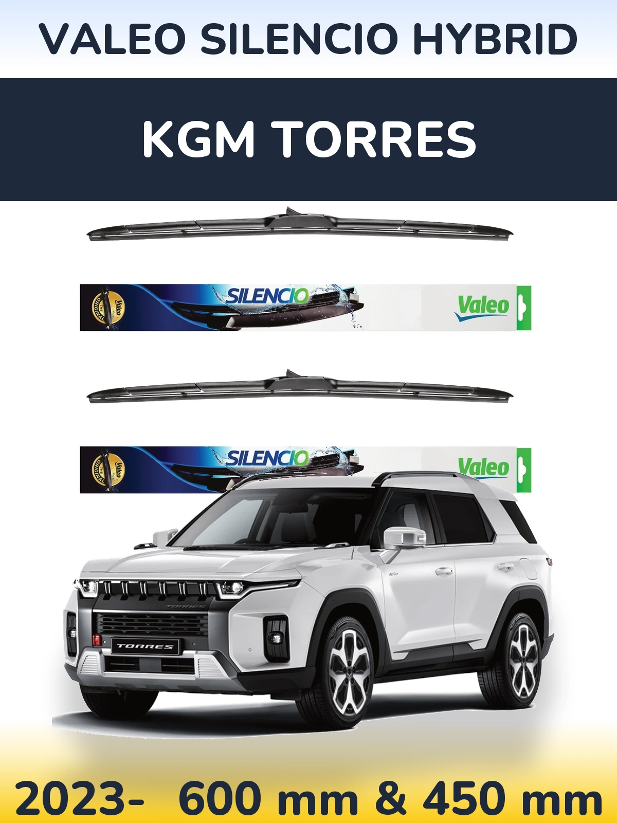 Torkarblad Valeo Silencio Hybrid för KGM Torres
