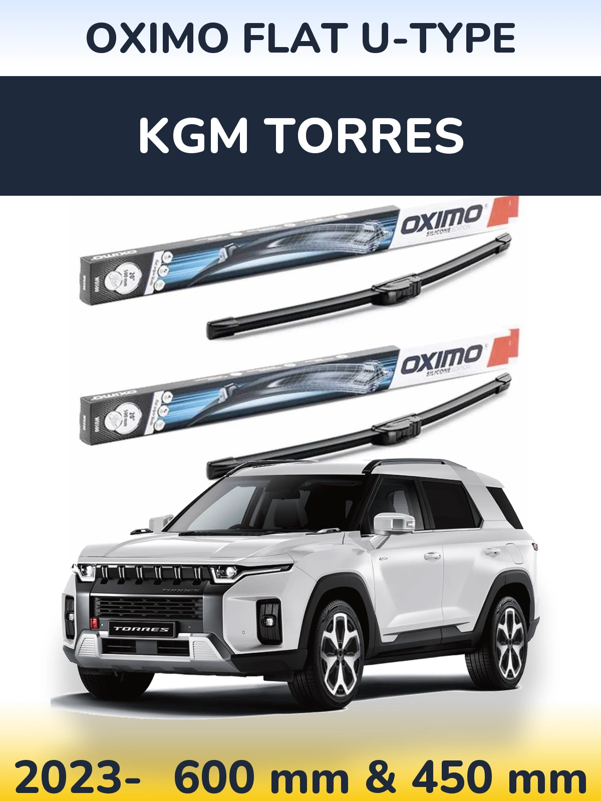 Torkarblad Oximo Flat U-type för KGM Torres