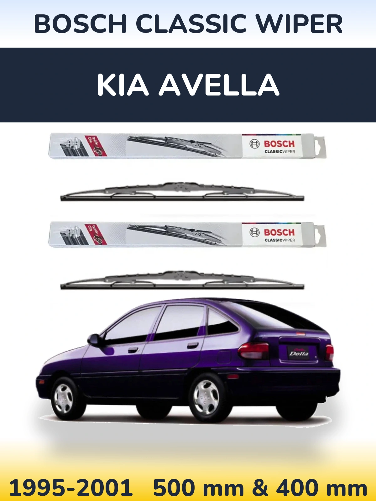 Torkarblad BOSCH Classic Wiper för KIA Avella