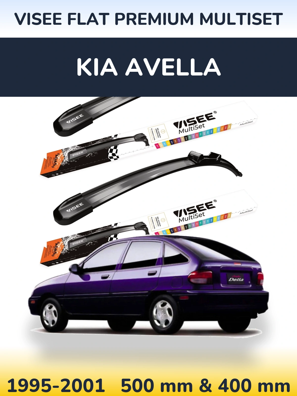 Torkarblad VISEE FLAT PREMIUM MultiSet för KIA Avella