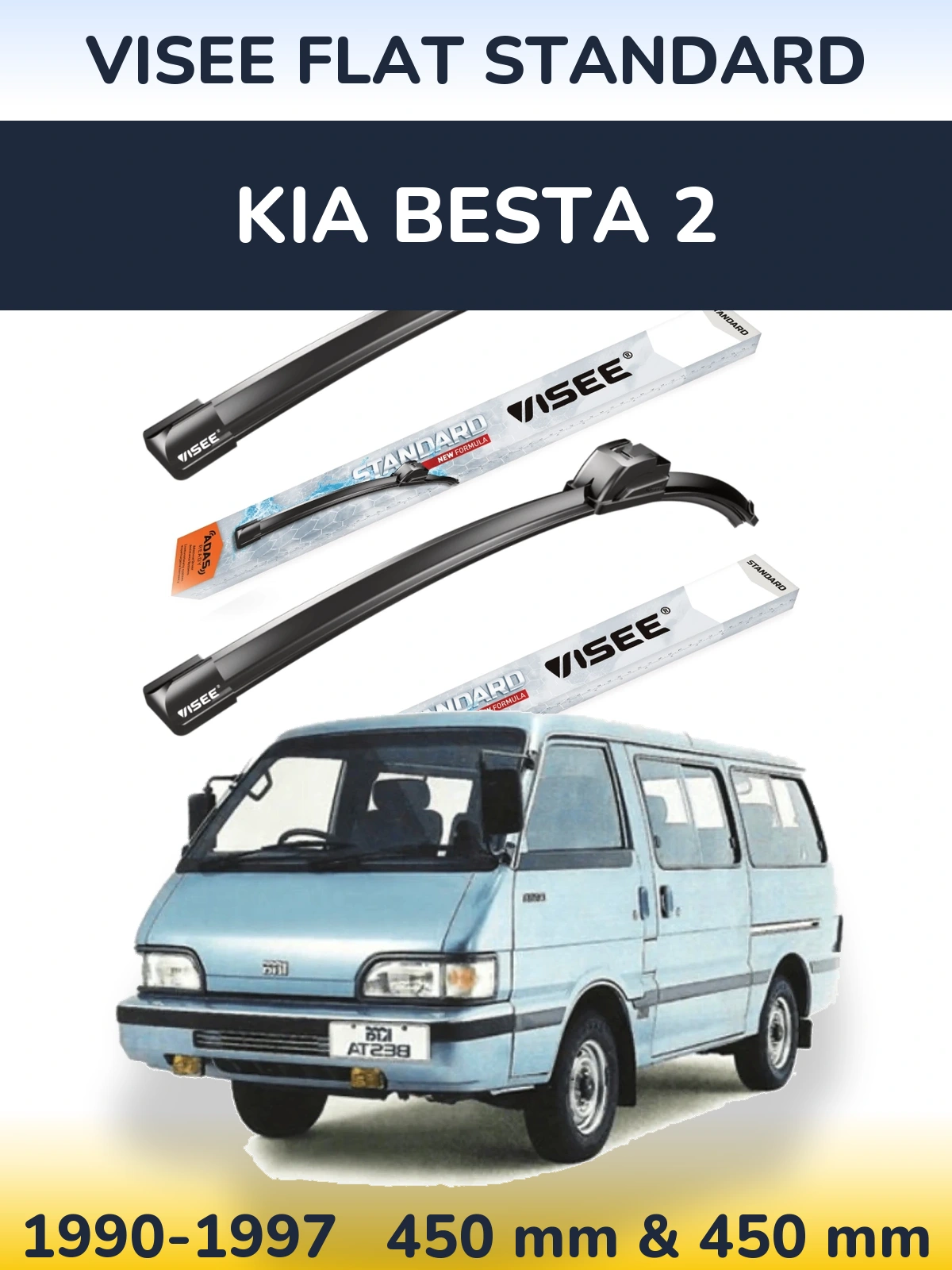 Torkarblad VISEE FLAT STANDARD för KIA Besta 2