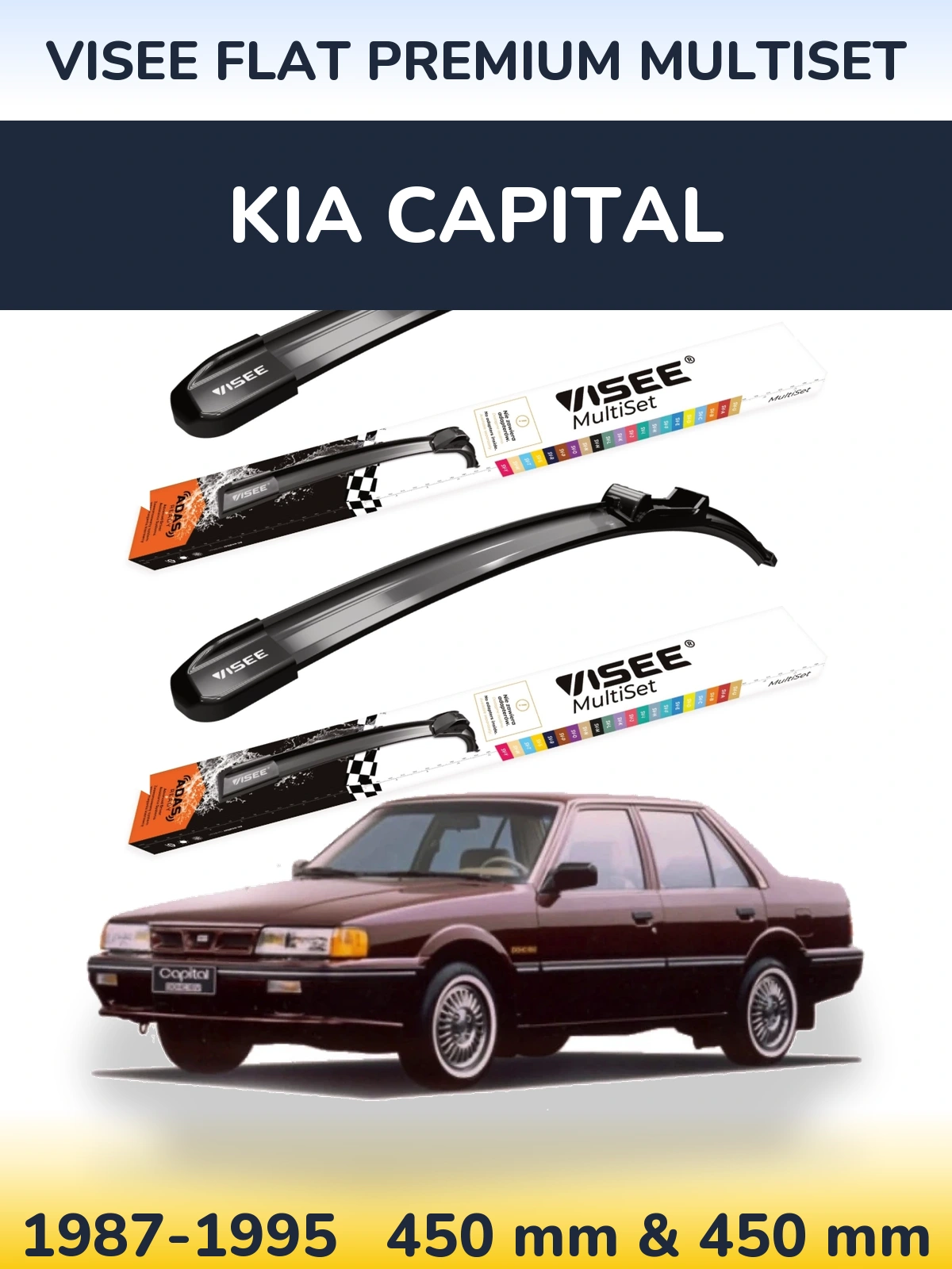 Torkarblad VISEE FLAT PREMIUM MultiSet för KIA Capital