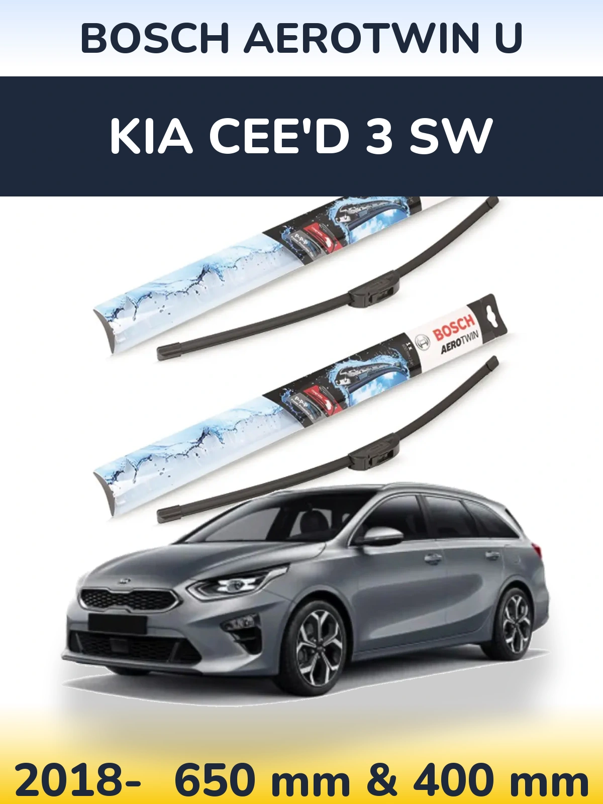 Torkarblad BOSCH AeroTwin U för KIA Cee'd 3 SW