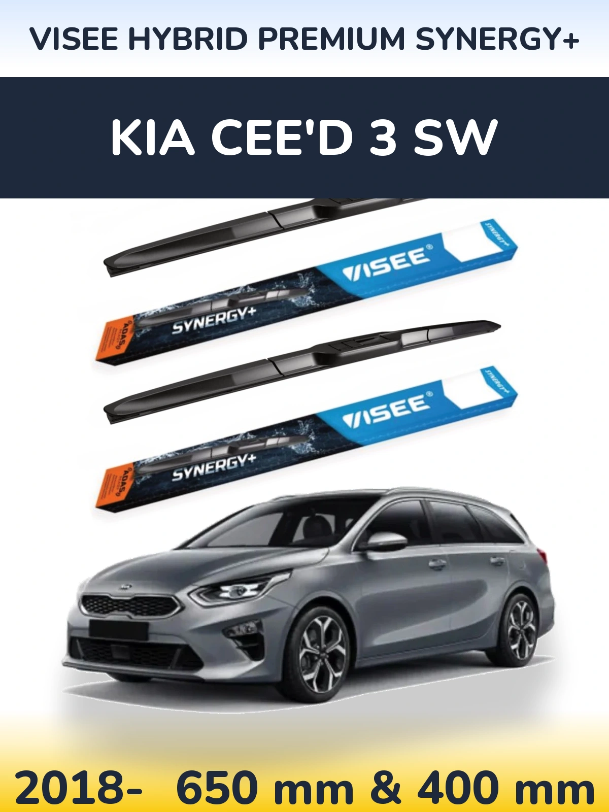 Torkarblad VISEE HYBRID PREMIUM SYNERGY+ för KIA Cee'd 3 SW