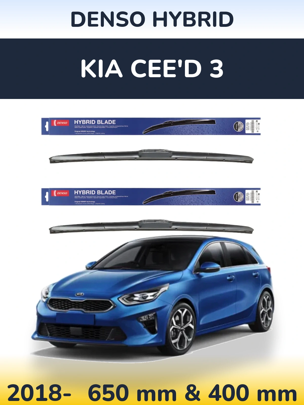 Torkarblad Denso Hybrid för KIA Cee'd 3