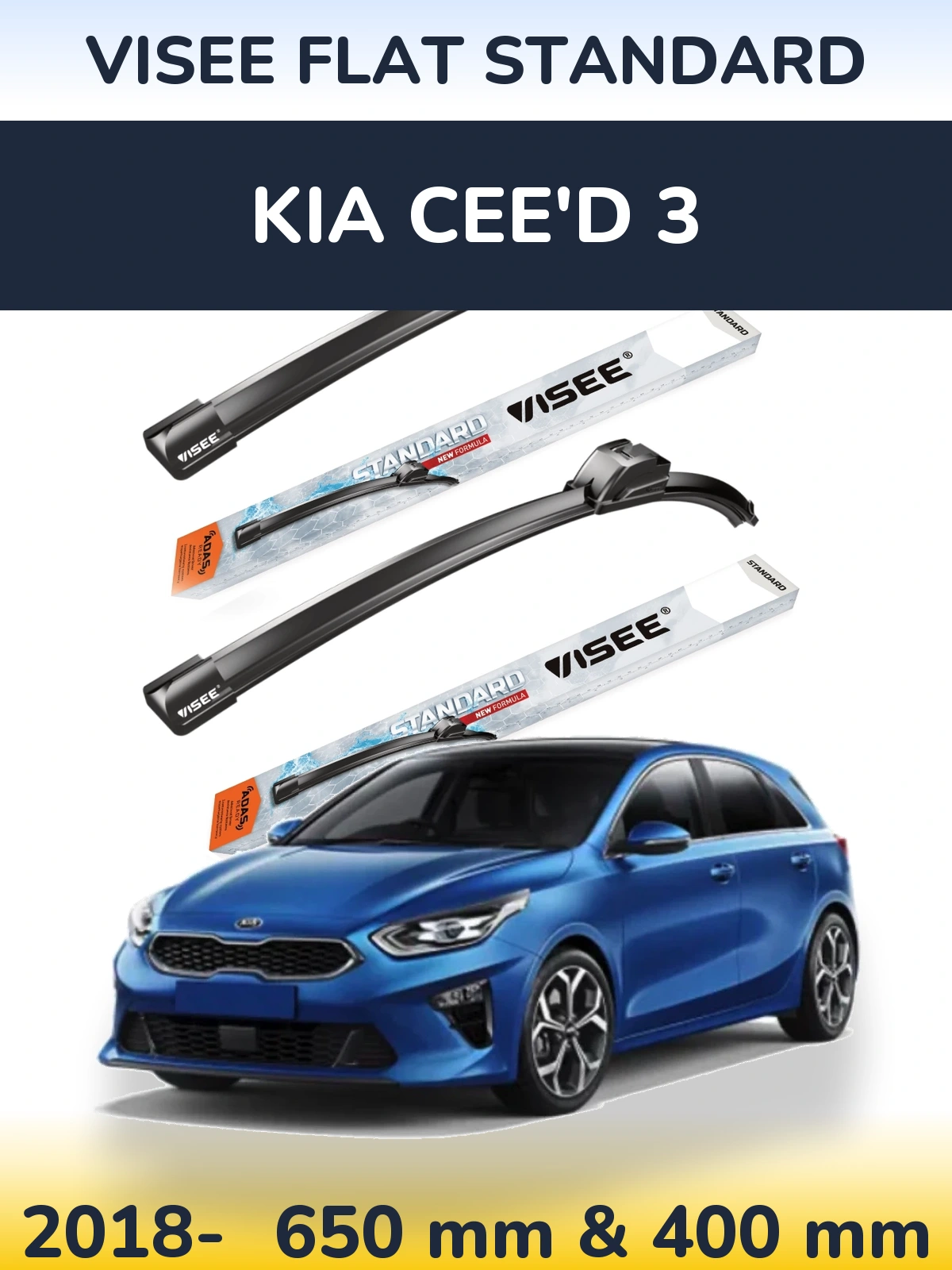 Torkarblad VISEE FLAT STANDARD för KIA Cee'd 3