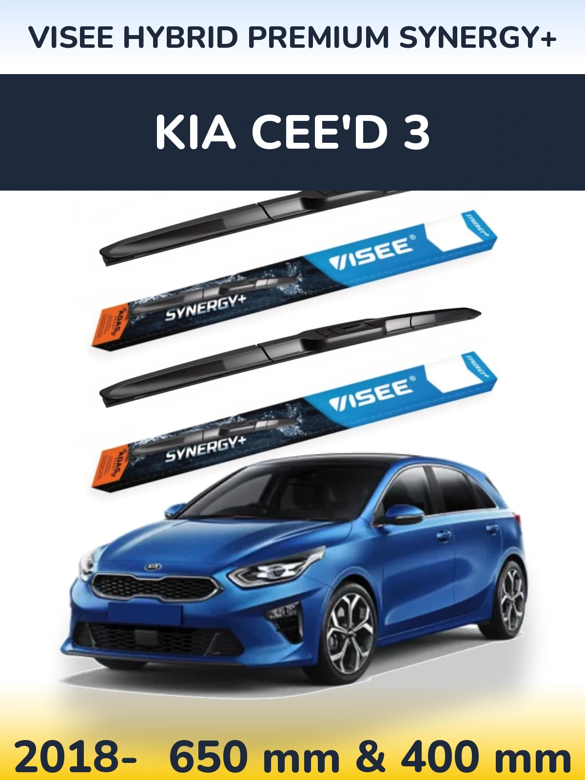 Torkarblad VISEE HYBRID PREMIUM SYNERGY+ för KIA Cee'd 3
