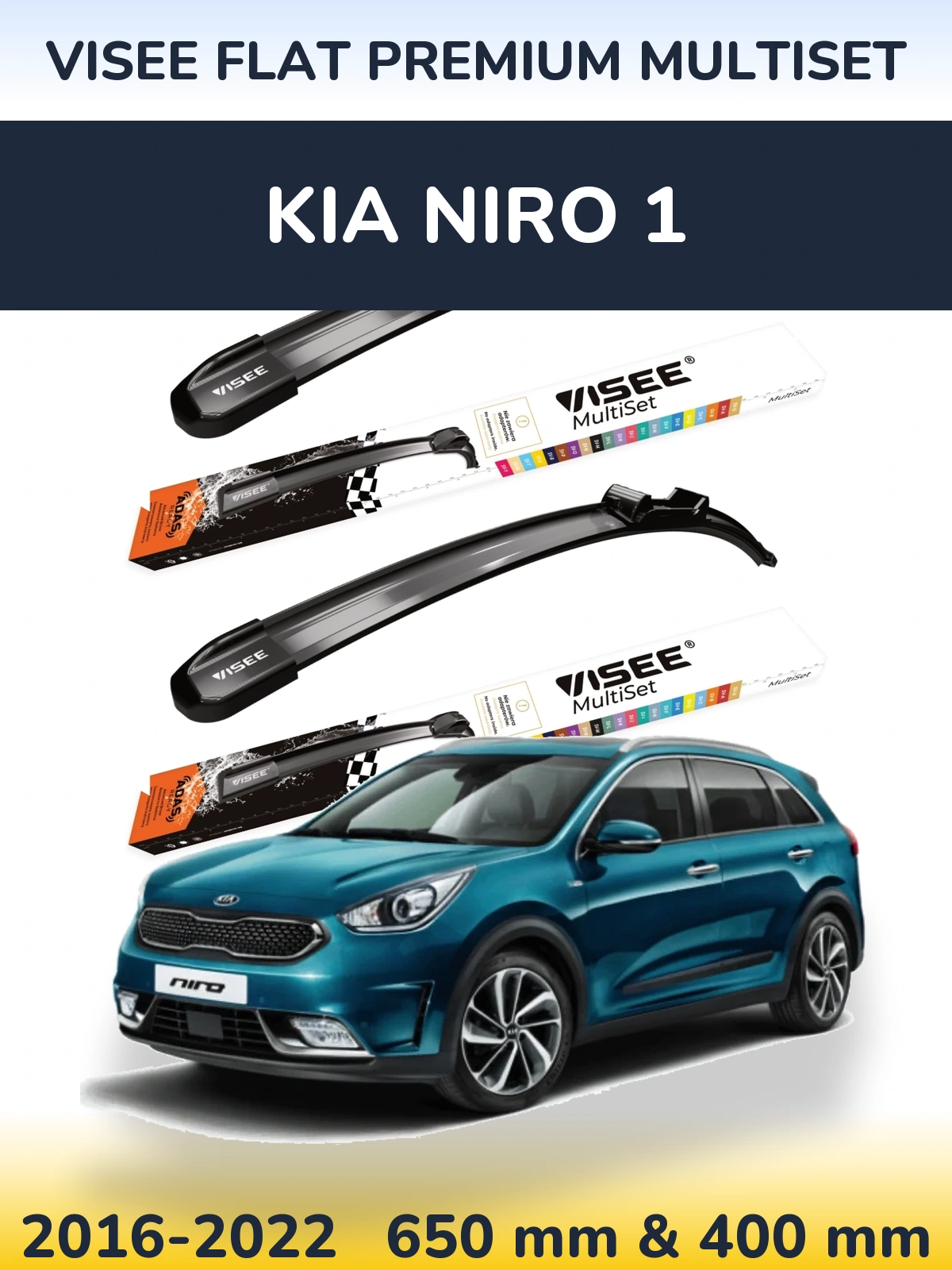 Torkarblad VISEE FLAT PREMIUM MultiSet för KIA Niro 1