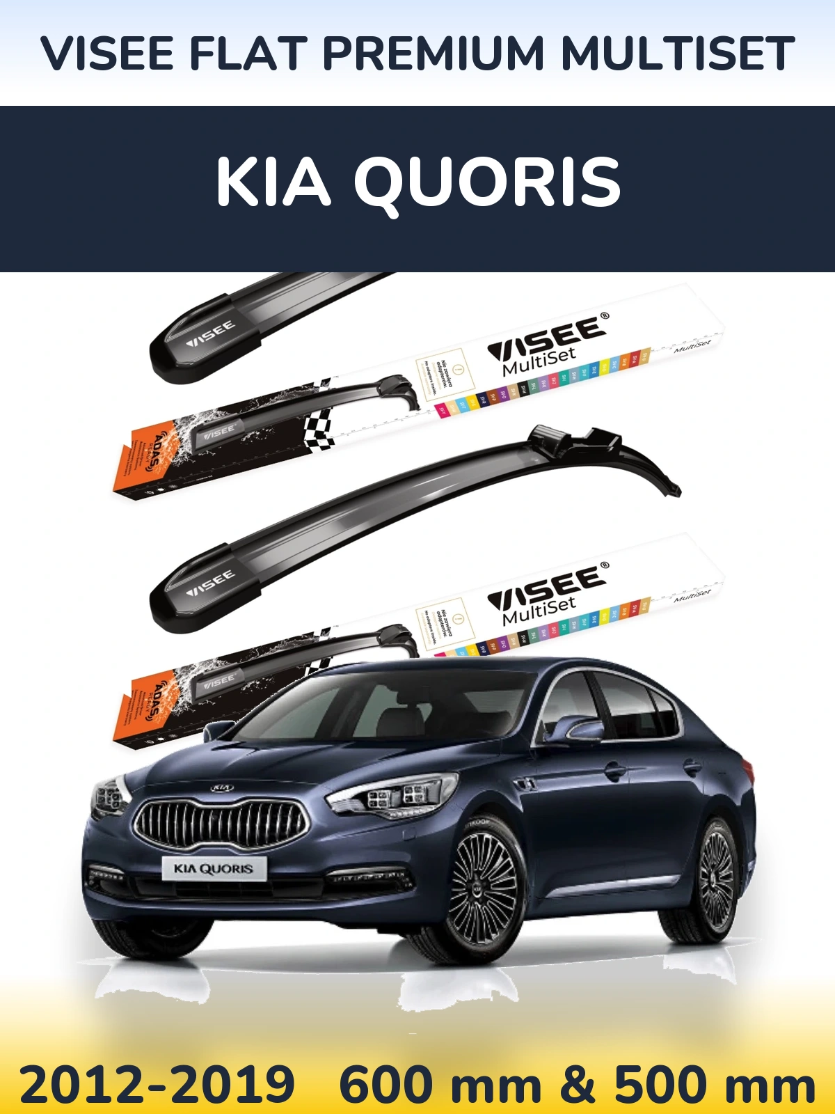 Torkarblad VISEE FLAT PREMIUM MultiSet för KIA Quoris