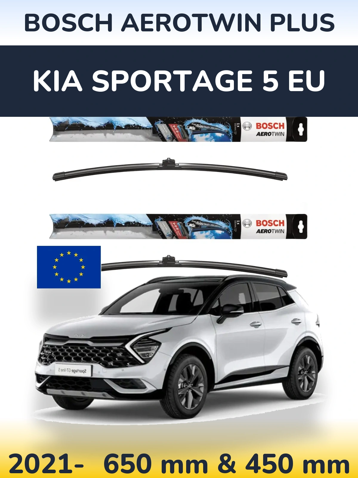 Torkarblad BOSCH AeroTwin Plus för KIA Sportage 5 EU