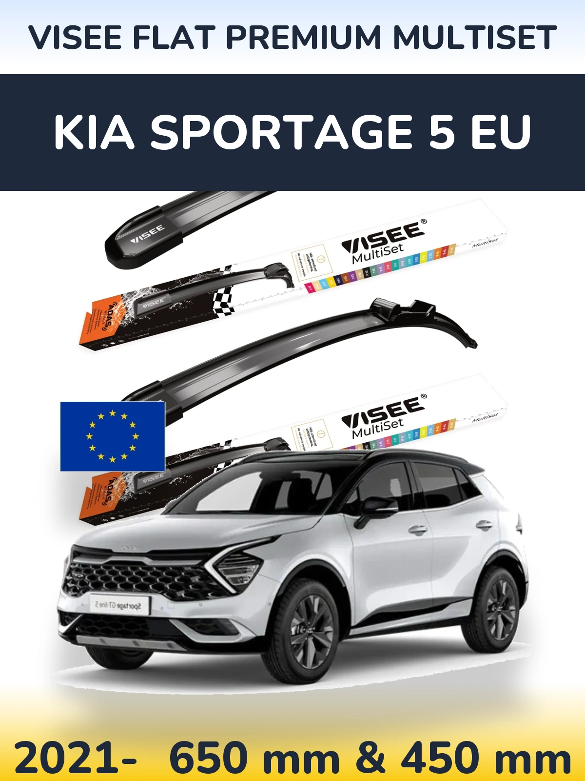 Torkarblad VISEE FLAT PREMIUM MultiSet för KIA Sportage 5 EU