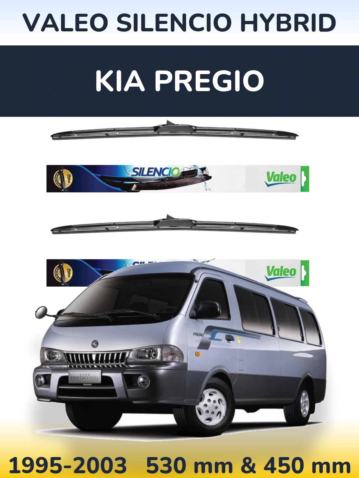 Torkarblad Valeo Silencio Hybrid för KIA Pregio
